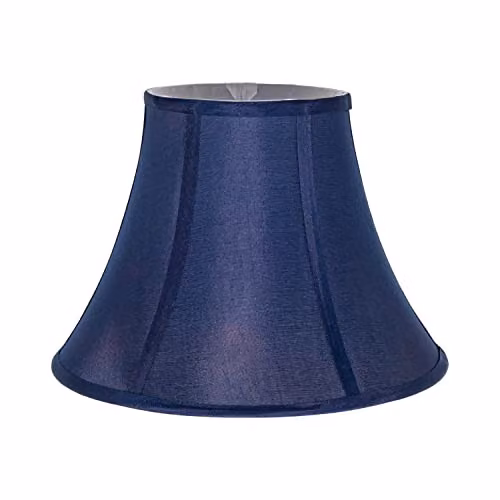 Happy Homewares Classic Blue and White Fabric Lamp Shade with Metal Frame and Reducer Ring – 1