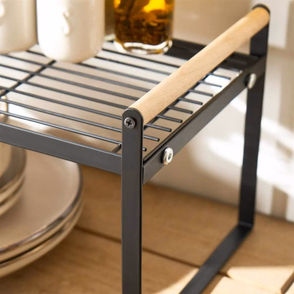 EONLION Black Metal Kitchen Shelf Organiser Countertop Storage, Width: 100 cm – 2