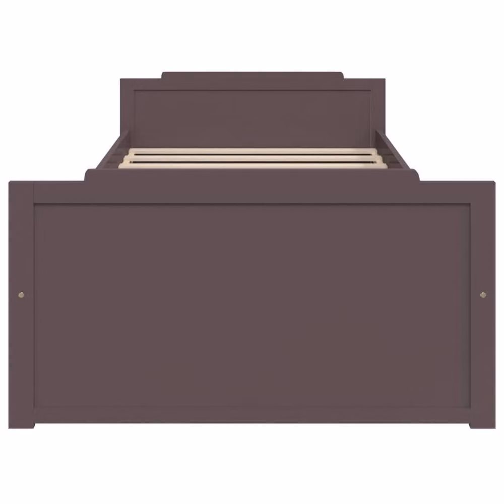 Berkfield Home Rustic Solid Wood Pine Bed Frame with Drawers, Dark Brown, W: 90 cm, D: 200 cm – 3