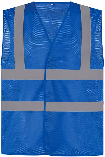 Yoko Unisex Adult Mesh Hi-Vis Class 2 Vest in Blue, Size L (EN ISO 20471)