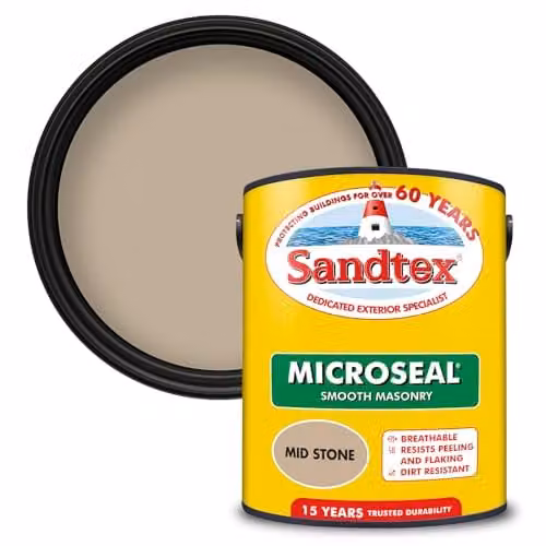 Sandtex Ultra Smooth Masonry Paint in Beige, 5 Litre