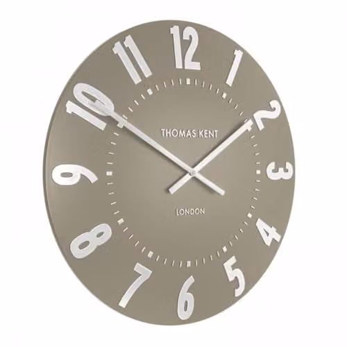Thomas Kent Mulberry Mocha Large Wall Clock, Brown with Champagne Numerals, W/D/H: 51 x 51 x 4 cm – 1