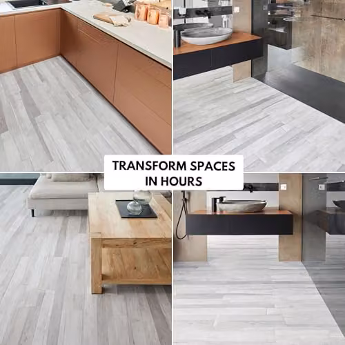 Novecrafto Self Adhesive Wood Look Vinyl Floor Planks, 36 Pack, Grey, W: 91.4 cm, D: 15.2 cm, H: 15.19 cm – 3