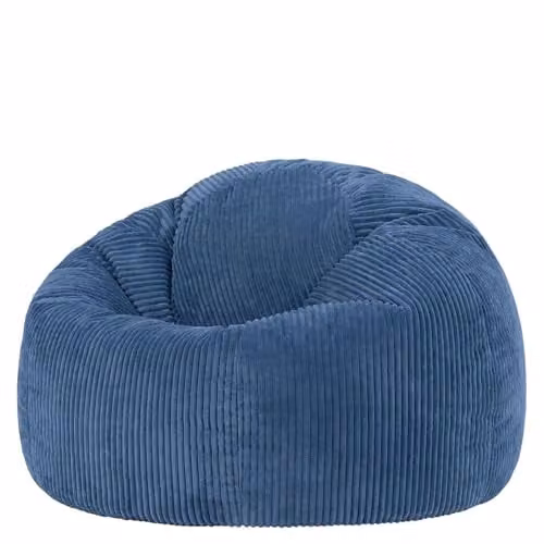 icon Kingston Cord Bean Bag with EPS Polystyrene Filling, Blue