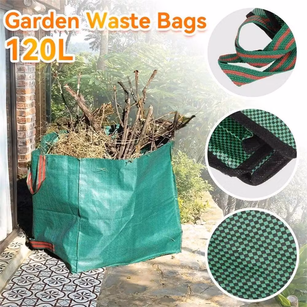 Nordara Reusable Garden Waste Storage Sacks, 3 Pack, Green, 120L – 2