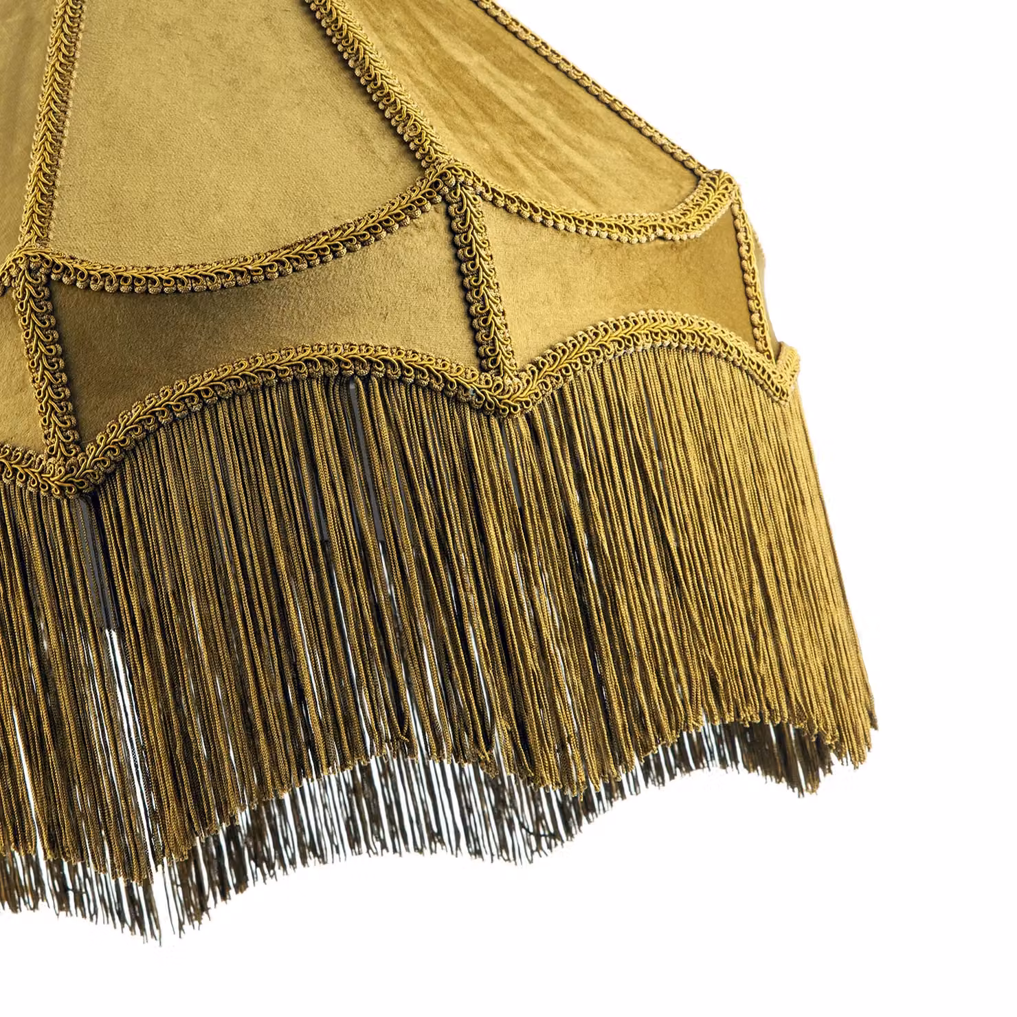 Happy Homewares Traditional Victorian Empire Soft Velvet Lamp Shade with Tassels in Green, Diameter: 30.48 cm – 3
