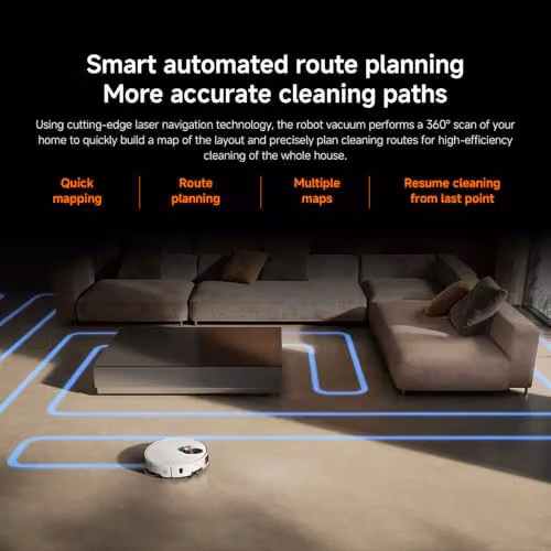 Xiaomi 5 Pro Robot Vacuum Cleaner and Mop with AI Obstacle Avoidance and App Control, White – 8
