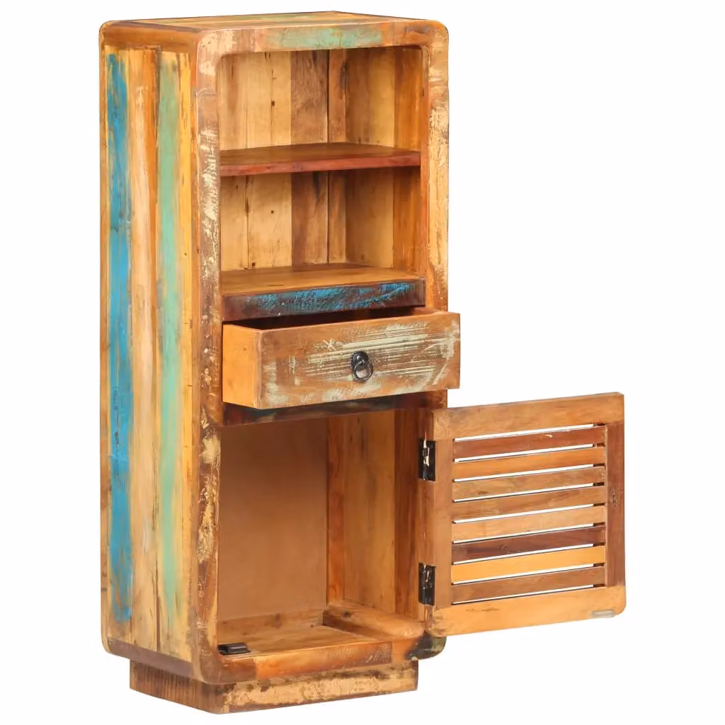 Berkfield Home Vintage Highboard in Multicolour Reclaimed Mango and Teak Wood, W/D/H: 45 x 32 x 110 cm – 2