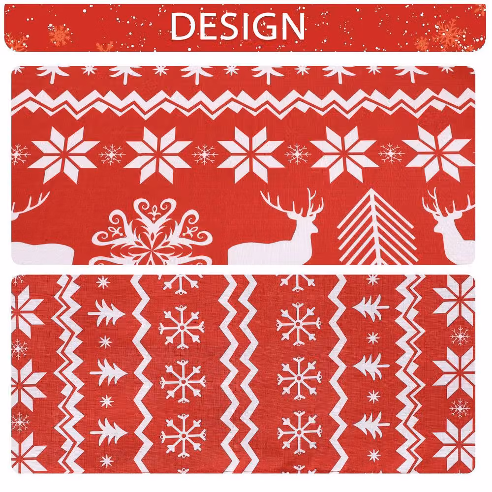 London Boutique Red Christmas Waterproof Polyester Round Tablecloth, Diameter: 152.4 cm – 3