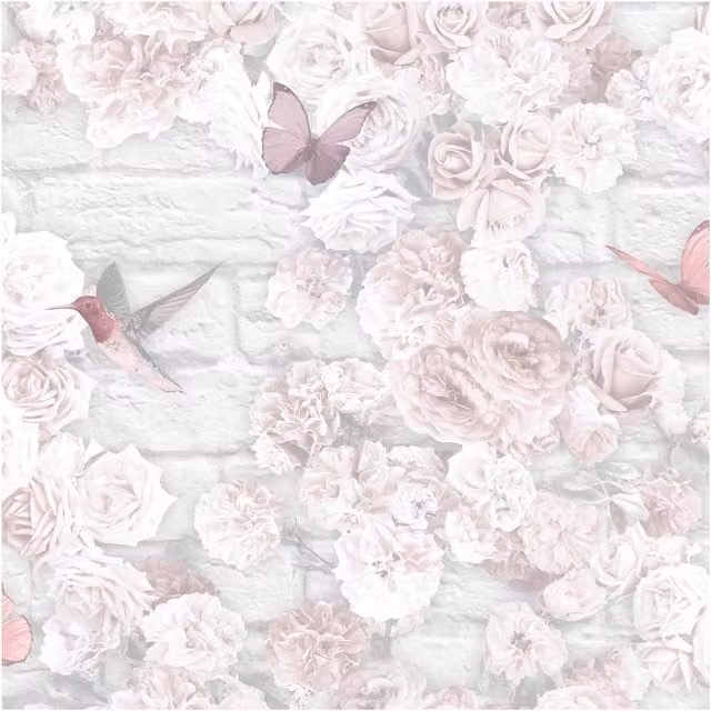 Superfresco Easy Pink and White Floral Botanical Wallpaper Roll, Width: 52 cm