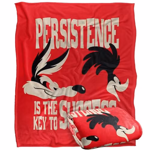Warner Bros. Looney Tunes Persistence Silky Touch Super Soft Fleece Throw Blanket, Multicolour, W: 152.4 cm x L: 127.0 cm