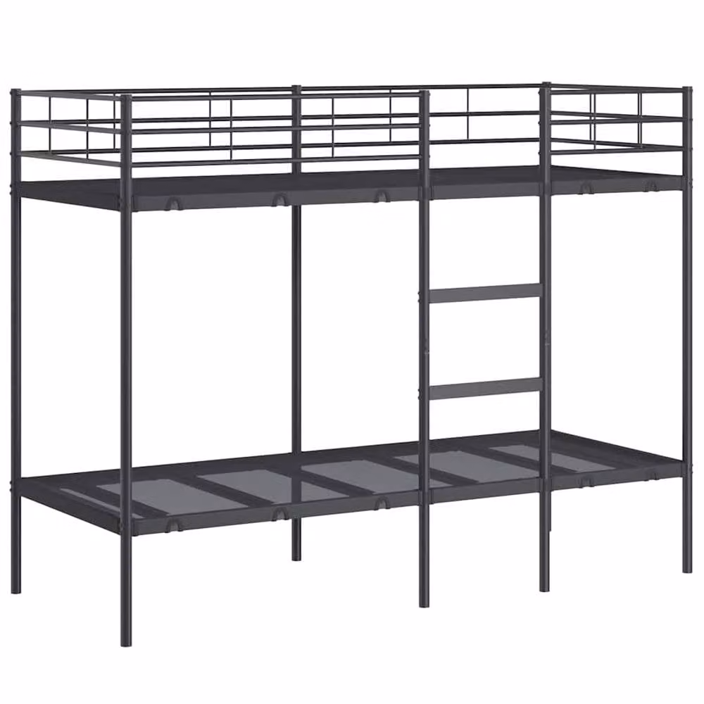 Berkfield Home Metal Small Single Bunk Bed in Black – 1