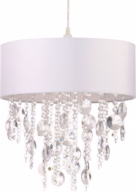 Litecraft Drum Easy-Fit Light Shade with Droplets in White