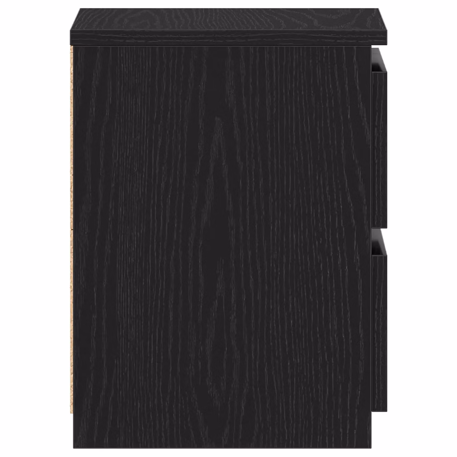 Berkfield Home Black Oak Bedside Cabinet with Drawers W/D/H: 30 x 30 x 40 cm – 3