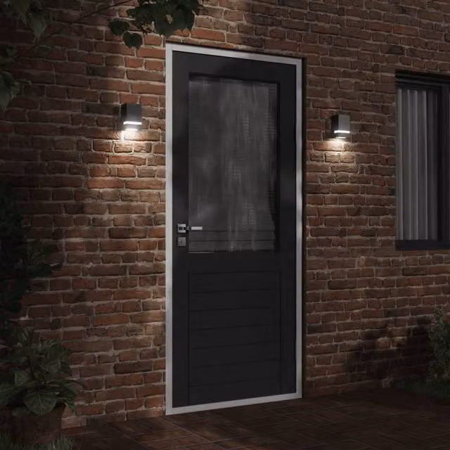 Berkfield Home Black Stainless Steel Outdoor Up and Down Wall Lights, 2 Pack – 1