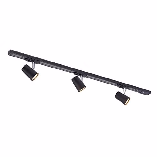 Netlighting Astley Modern 3 Light Ceiling Spotlight Bar, Black, GU10