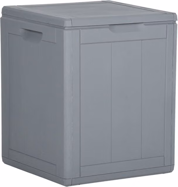 Berkfield Home Garden Storage Box 90L Grey Rattan Style Plastic – 1