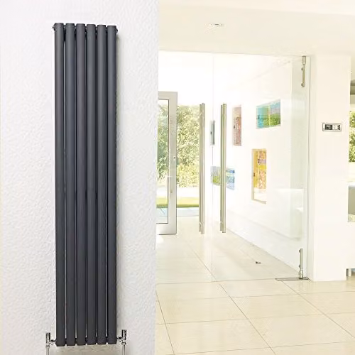 Hudson Reed HLA76 Revive Modern Vertical Designer Double Panel Bathroom Radiator, Anthracite, H 150 cm x W 35.4 cm