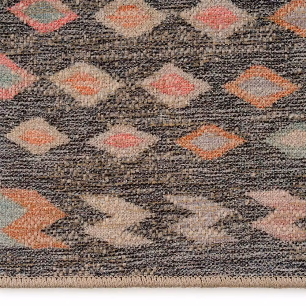 Kukoon Grey and Pink Boho Style Jute Machine Woven Distressed Area Rug, W: 80 cm, L: 300 cm – 4