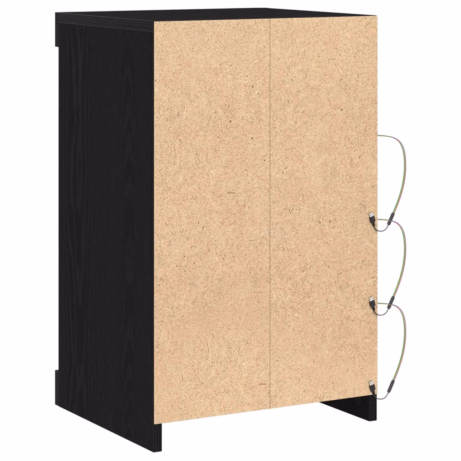 Berkfield Home Modern Black Oak Sideboard with Integrated LED Lighting W/D/H: 41 x 37 x 67 cm – 4