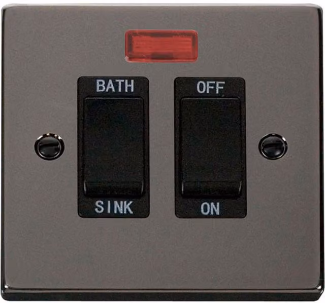SE HOME Black Surface Mount Sink and Bath Switch with Black Plate