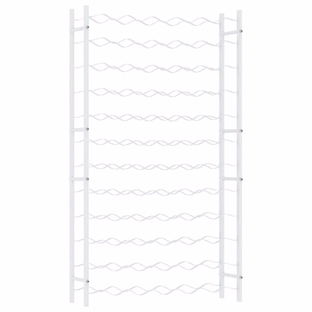 Berkfield Home White Metal Wall Mounted Modern Wine Rack for 72 Bottles – 2