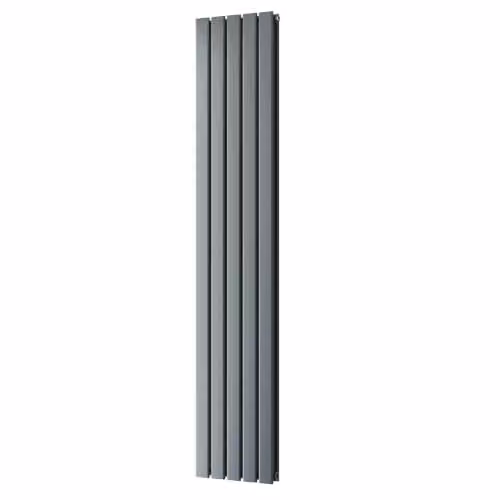 UK Radiators Typhoon Anthracite Vertical Designer Double Panel Steel Radiator, H 180 x W 34 cm – 2