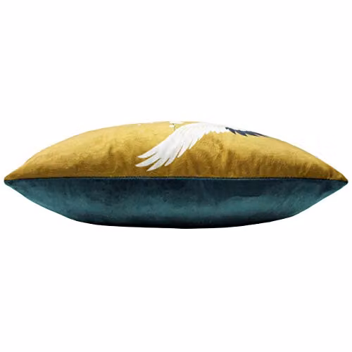 Paoletti Kensho Gold Floral Velvet Square Cushion, W/D/H: 50 x 50 x 50 cm – 2