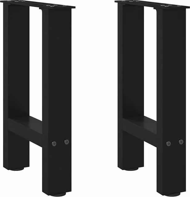 Berkfield Home Matt Black Steel Coffee Table Legs, 2 Pieces, W: 28 cm, H: 42-43 cm – 1