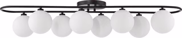 Dar Lighting LUA4822 Modern Black Glass and Metal Ceiling Light