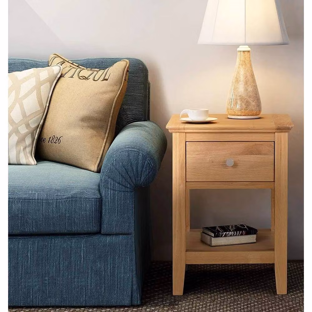FORGEVIO Small Square Oak Side Table in Light Brown – 2