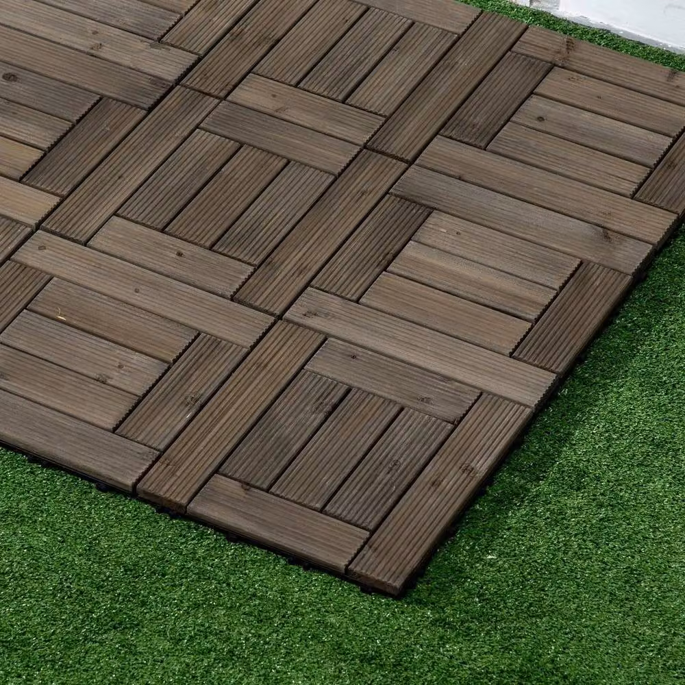 Kelvenix 27 Piece Grey Wooden Interlocking Decking Tiles, W/D/H: 52 x 52 x 52 cm – 4