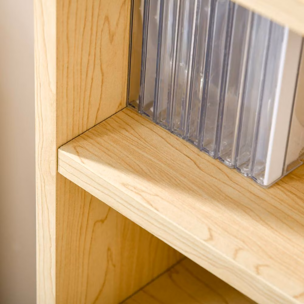STILVORA 12 Cube CD Storage Tower in Natural Wood Finish – 4