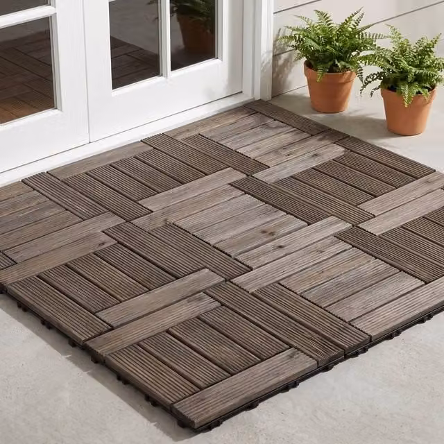 STILVORA Interlocking Decking Tiles, 27 Piece Set, Grey, W/D: 30 x 30 cm