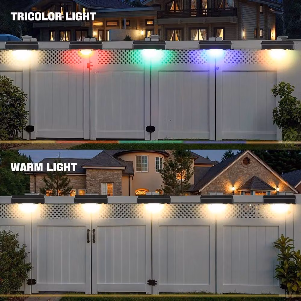 Kelvenix Set of 8 Solar Powered LED Garden Wall Lights in Black – 3