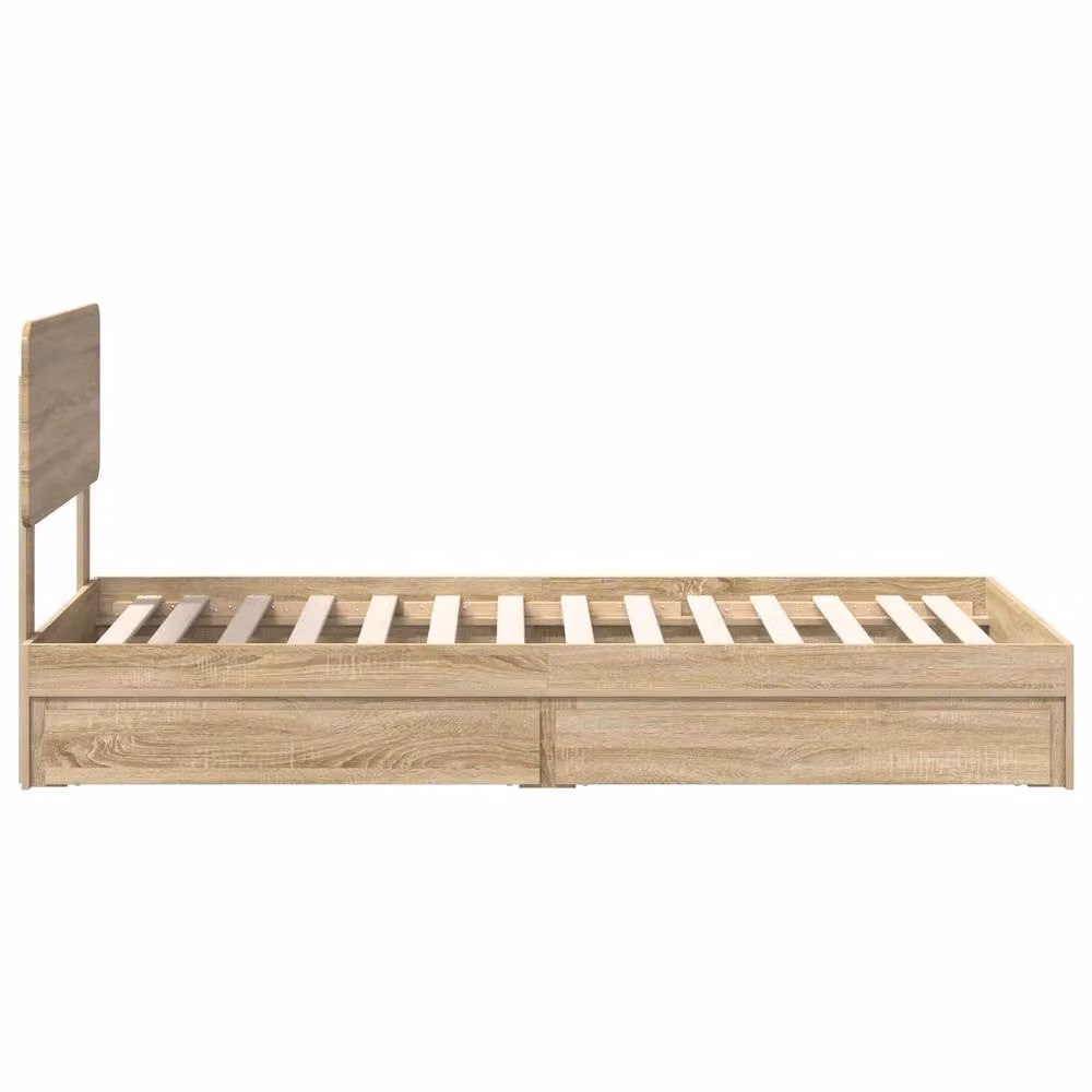 Berkfield Home Sonoma Oak Storage Bed with Drawers in Brown, W/D/H: 100 x 200 cm – 2