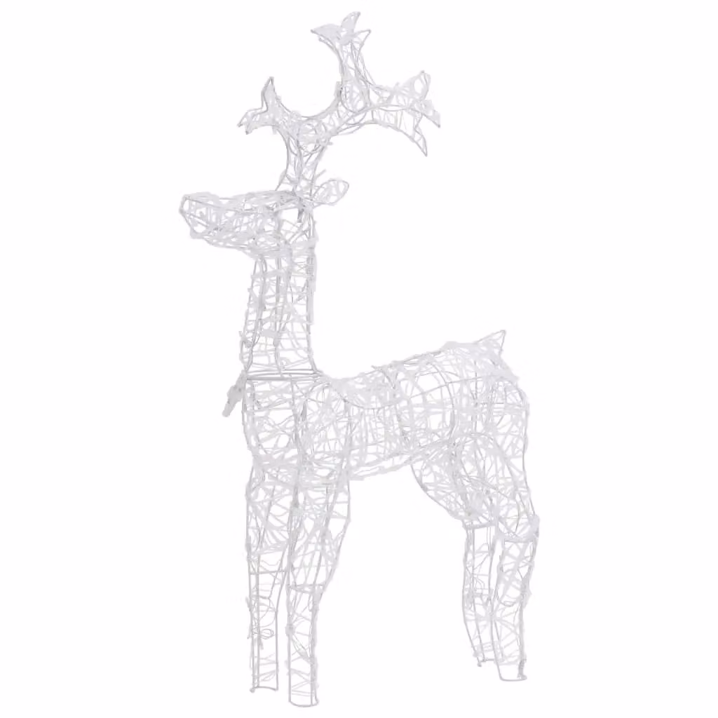 Berkfield Home Reindeer Christmas Decorations, 2 Piece Multicolour Acrylic Set, W: 60 cm, D: 16 cm, H: 100 cm