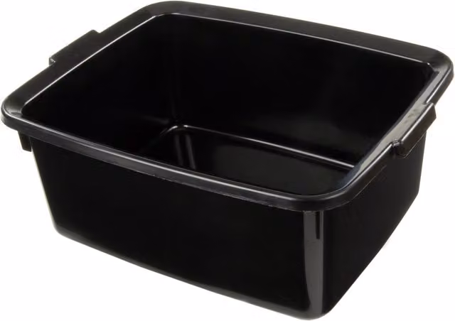Addis Plastic Butler Large Rectangular Washing Up Bowl, Black, 12.5 Litre – 1