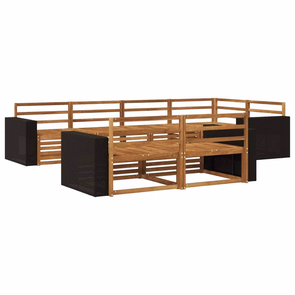 Berkfield Home 7 Piece Outdoor Sofa Set in Brown Wood – 2