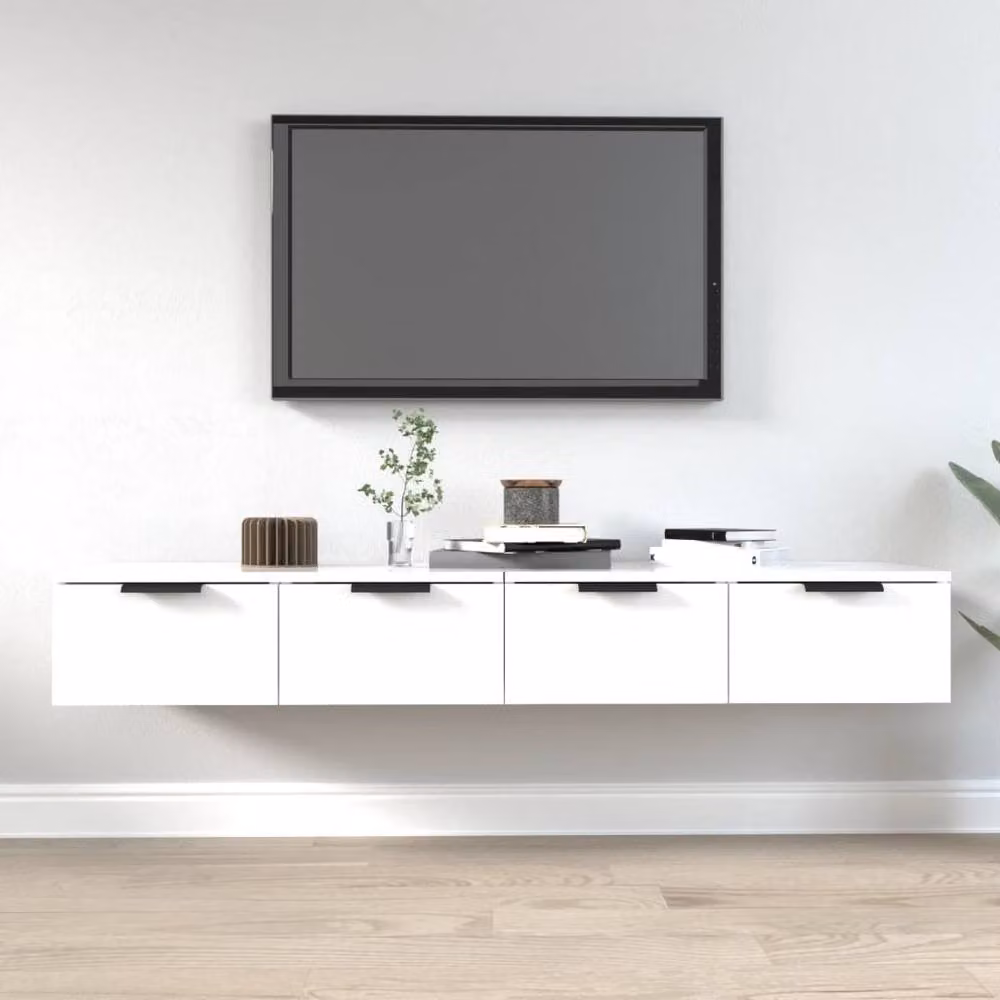 Berkfield Home Set of 2 White Wall Mounted Cabinets in MDF, W/D/H: 68 x 30 x 20 cm – 1