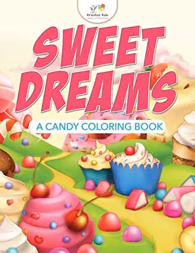 Kreative Kids Sweet Dreams Candy Colouring Book for Children, Multicolour, W: 21.59 cm, H: 27.94 cm