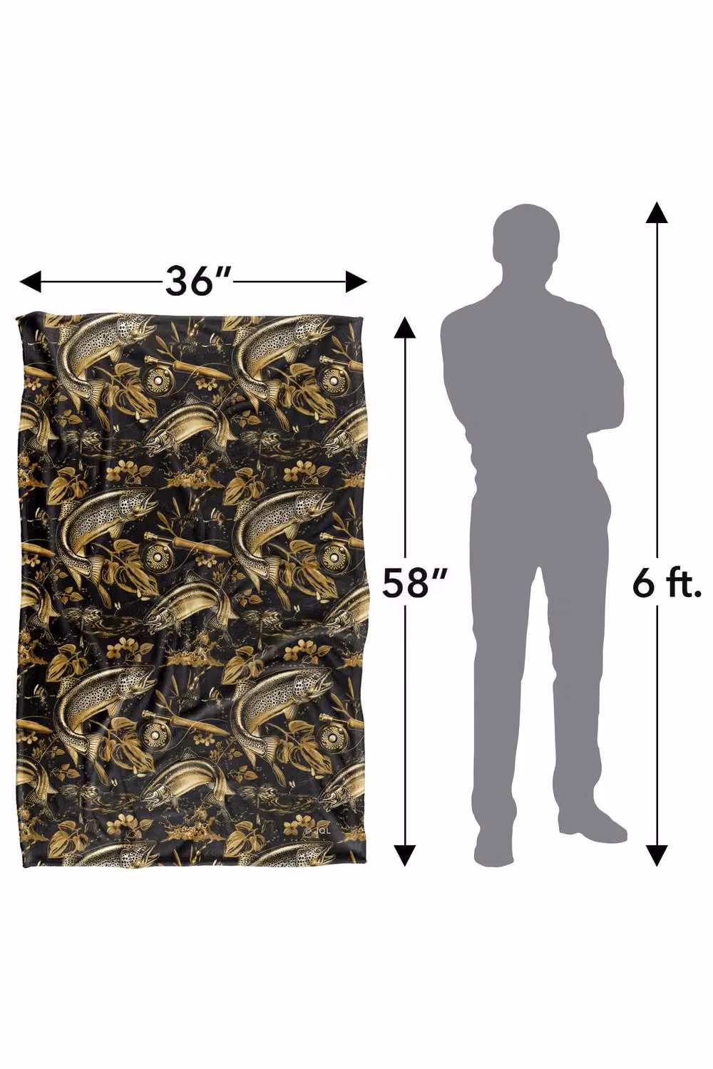 JQ Licensing Trout Tiki Fishing Pattern Super Soft Fleece Throw Blanket, Multicolour, W/D/H: 91 x 147 cm – 8