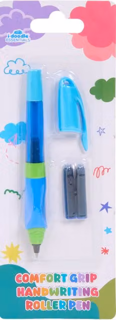 i-doodle essentials Comfort Grip Handwriting Blue Rollerball Pen