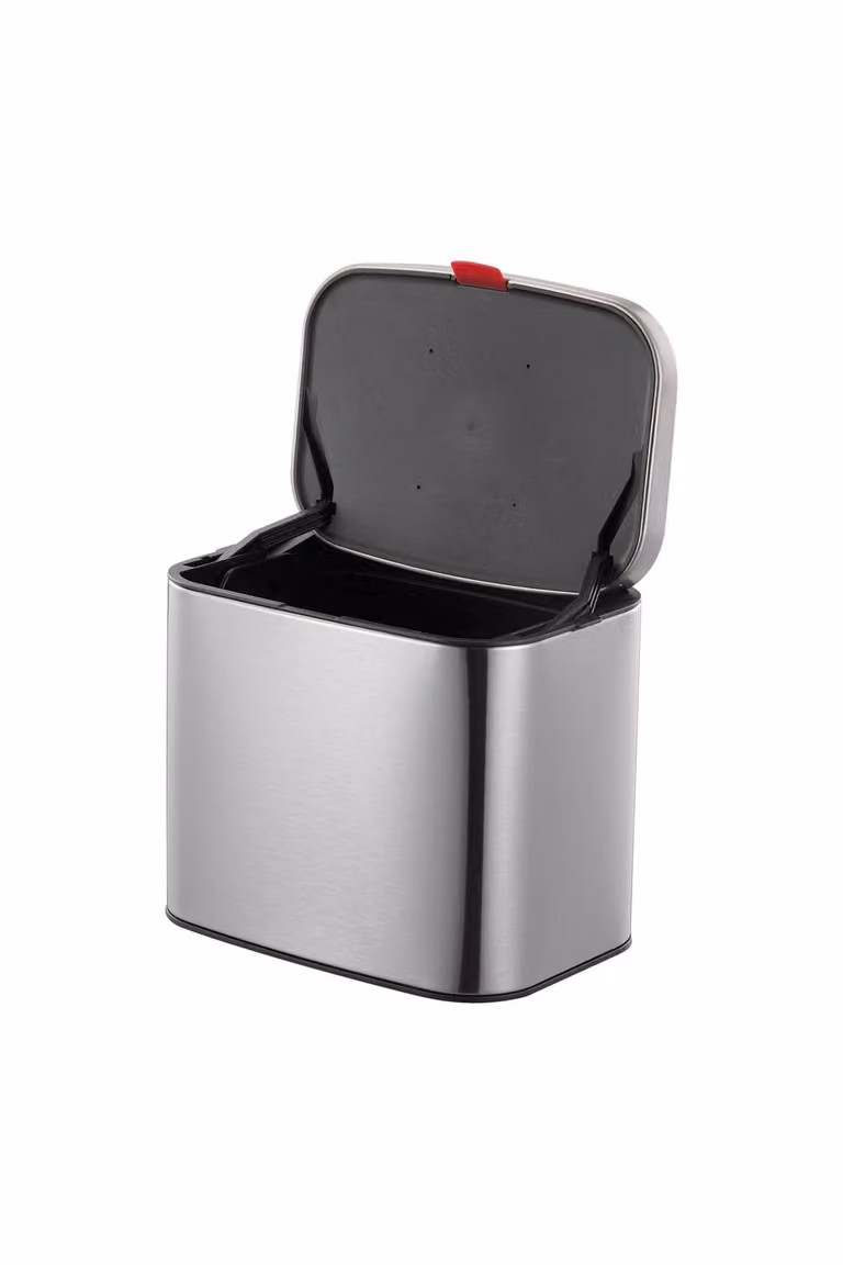 Garden Sanctuary 4L Stainless Steel Over-Cabinet Trash Bin with Removable PP Liner in Silver