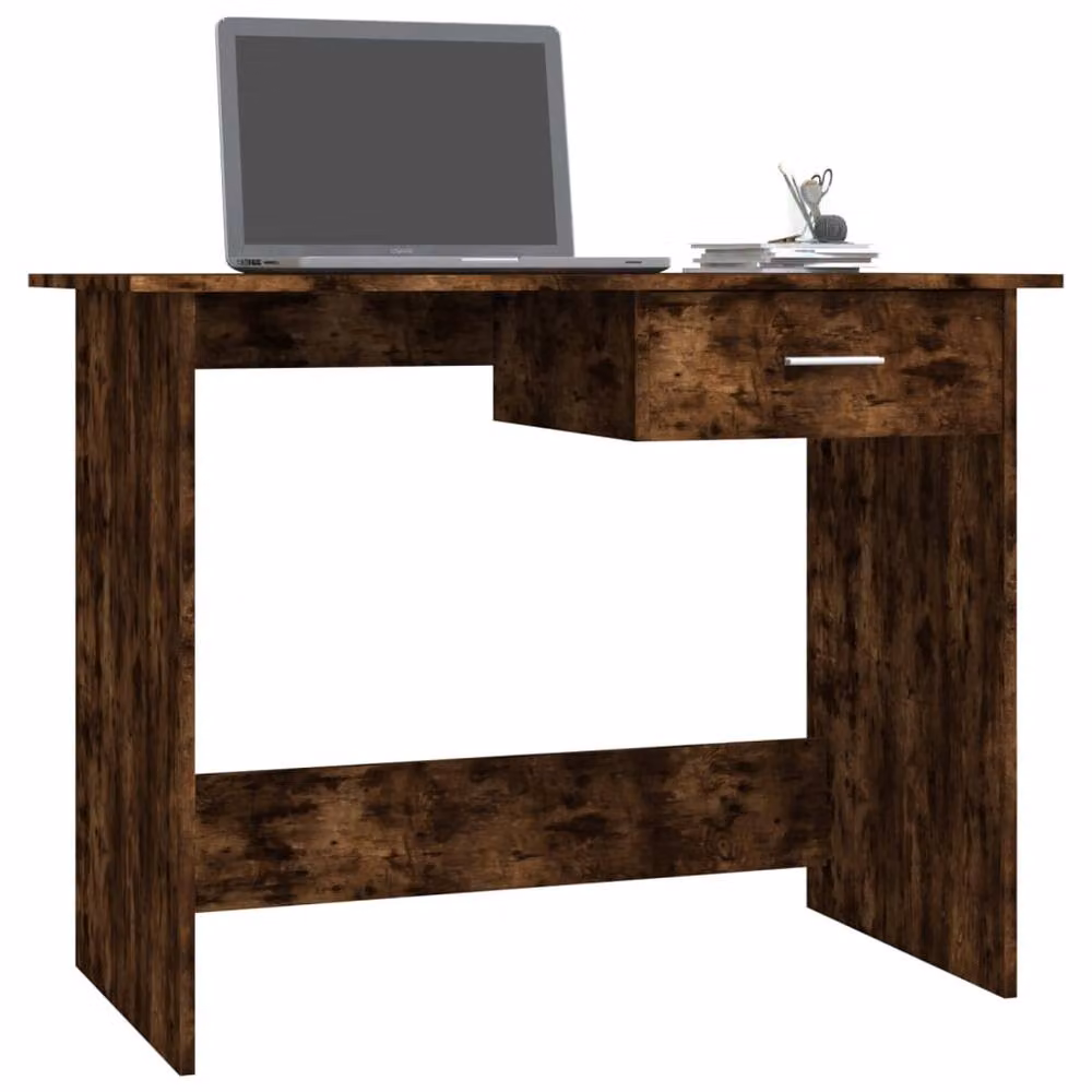 Berkfield Home Computer Desk in Smoked Oak Brown, W/D/H: 100 x 50 x 76 cm – 2