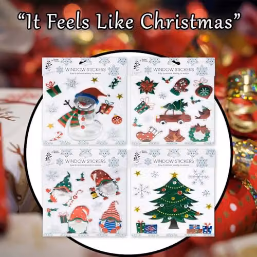 VFM e-Store Christmas Stickers in Multicolour, Varied Designs, W/H: 21 x 21 cm – 5