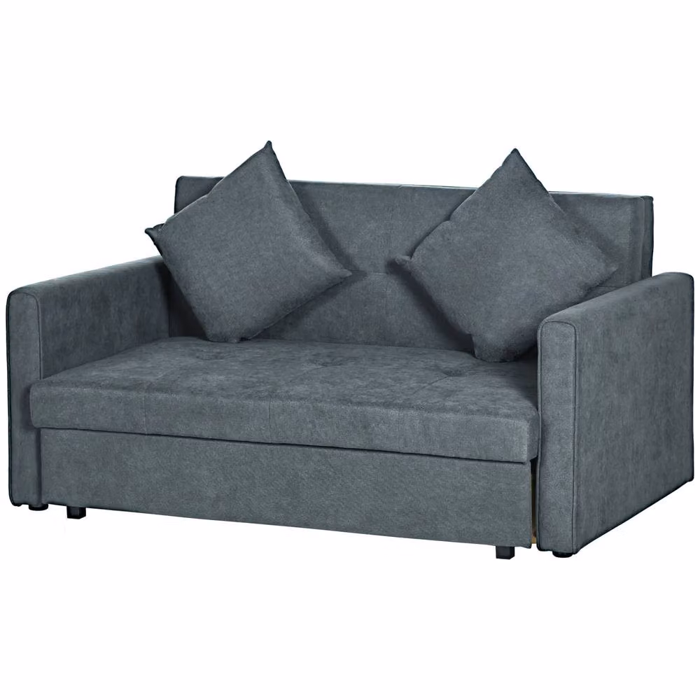 STILVORA 2 Seater Sofa Bed with Storage in Grey Velvet – 4
