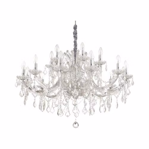 Ideal Lux Napoleon Chrome and Crystal Suspended Pendant Light