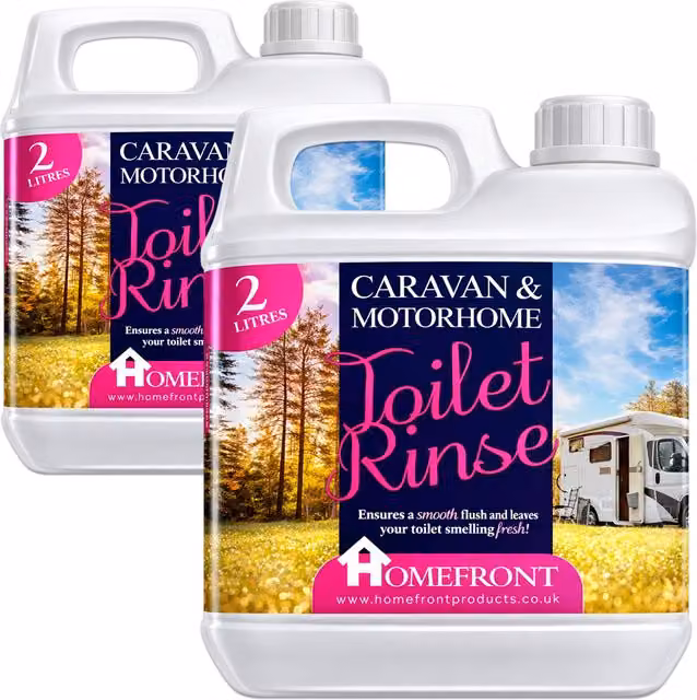 Homefront Pink Toilet Rinse Solution for Caravans and Motorhomes, Pink, 2 Pack