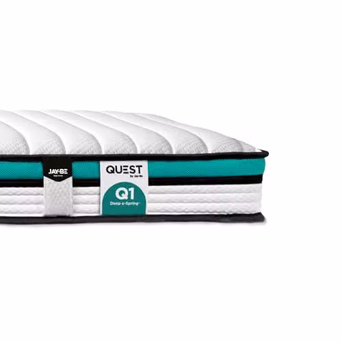 Jay-Be QUEST Q1 Childrens Pocket Spring Mattress, White, W/D/H: 90 x 190 x 16 cm – 1